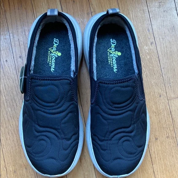 Dearfoam Findlay ReGrind Black Quilted Slip-On Shoes new - Picture 11 of 12